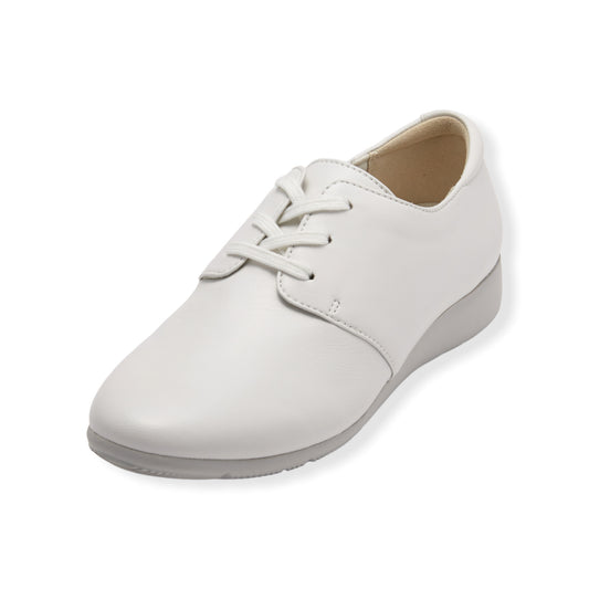 Stress-free flat sole shoelace type soft sheepskin leathre sneakers  #FJ090