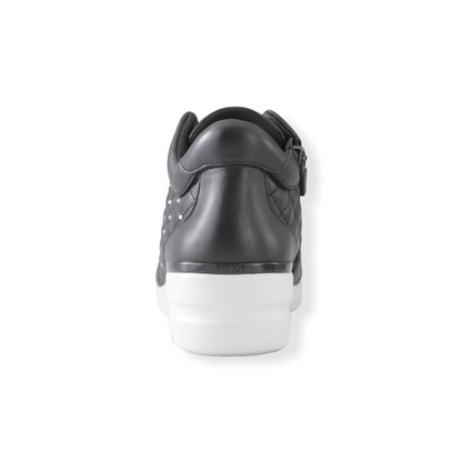 Sheepskin leather Sneakers with crystal decorations