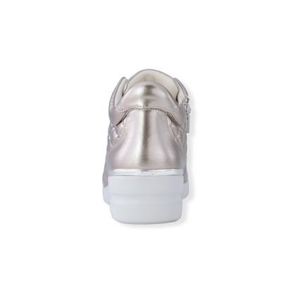 Sheepskin leather Sneakers with crystal decorations