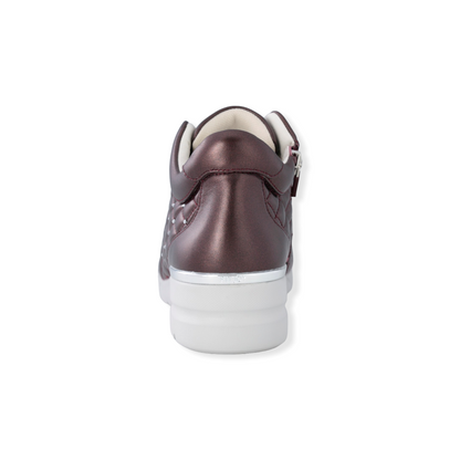 Sheepskin leather Sneakers with crystal decorations