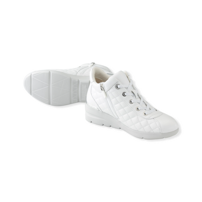 Sheepskin leather Sneakers with crystal decorations