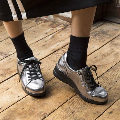 FITJOY Wedge Sneakers | Sheepskin, Inside Zipper #FJ033